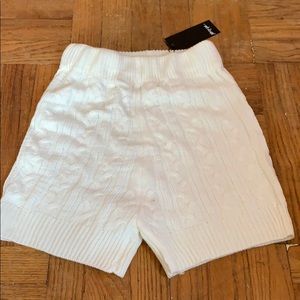 Nasty Gal White Cable Knit Shorts
